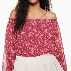 NWT Little Moon Sienna Smocked Floral Off-Shoulder Blouse